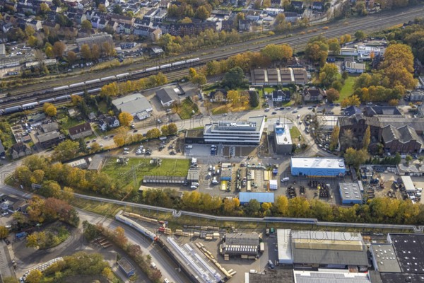 Aerial view, new construction of the administration building ELE Verteilnetz GmbH in Gladbeck, Ruhr