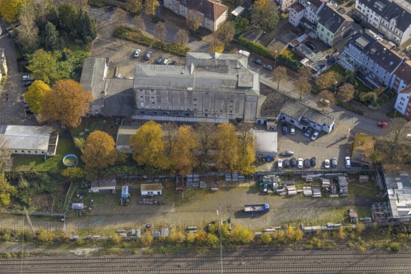 Aerial view, commercial location at Hermannstraße in Gladbeck, Ruhr area, North Rhine-Westphalia,