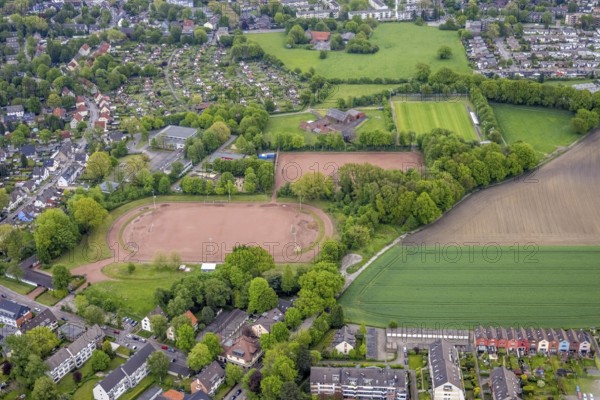 Aerial view, sports facility Baulandstraße, Zweckel, Gladbeck, Ruhr area, North Rhine-Westphalia,