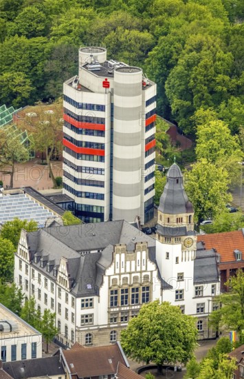 Aerial view, City Hall Gladbeck and Sparkasse Tower, Viktoria-Quartier, Gladbeck, Ruhr area, North