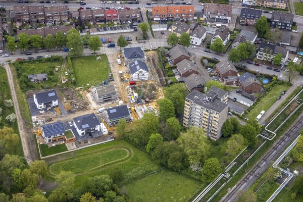 Aerial view, construction site and new development area Winkelstraße, Zweckel, Gladbeck, Ruhr area,