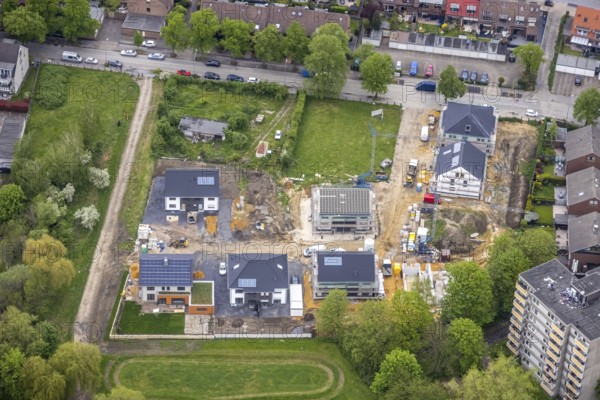 Aerial view, construction site and new development area Winkelstraße, Zweckel, Gladbeck, Ruhr area,