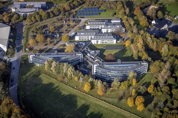 Aerial view, commercial area Am Wiesenbusch with IWG Innovation Centre Wiesenbusch Gladbeck in the