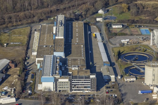Aerial view, printing and publishing centre Hagen-Bathey, Funke newspaper printing plant, Boele,