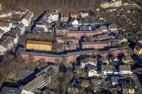 Aerial view, residential area Cunosiedlung, historic Bauhaus estate, Kuhlerkamp, Wehringhausen,