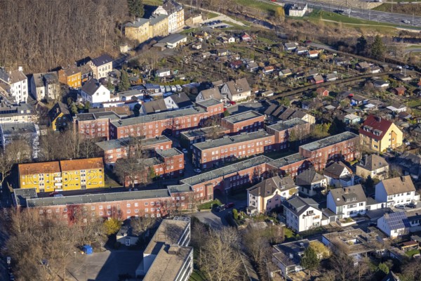 Aerial view, residential area Cunosiedlung, historic Bauhaus estate, Kuhlerkamp, Wehringhausen,