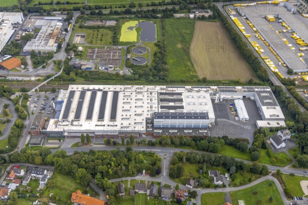 Aerial view, factory premises CD Wälzholz in the industrial area Lennetal in the district Boele in