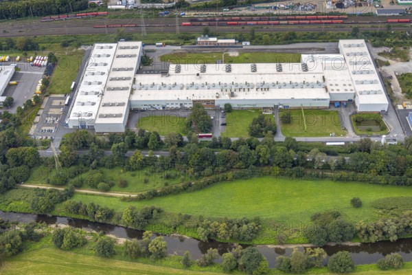 Aerial view, factory premises C.D. Wälzholz Werk KAbel in the industrial area Lennetal in the