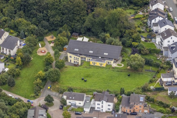 Aerial view, catholic kindergarten Arche Noah at Neuer Kronocken in the district Hohenlimburg in