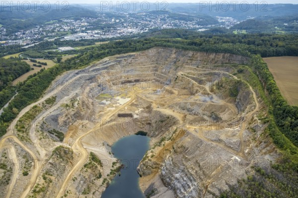 Aerial view, Donnerkuhle quarry Hagen Halden in the district Lennetal in Hagen, Ruhr area, North