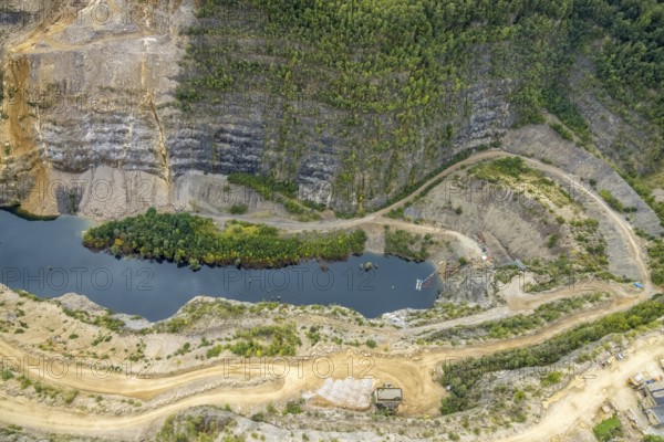 Aerial view, Donnerkuhle quarry Hagen Halden in the district Lennetal in Hagen, Ruhr area, North