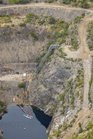 Aerial view, Donnerkuhle quarry Hagen Halden in the district Lennetal in Hagen, Ruhr area, North