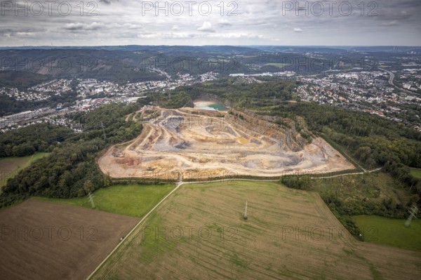 Aerial photograph, Steltenberg quarry in the Oege district of Hohenlimburg in Hagen, Ruhr area,