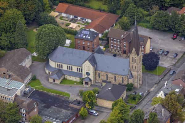 Aerial view, St. Boniface Catholic Church, Old Wineyard School and St. Boniface Day Care Centre in