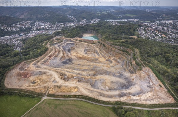 Aerial photograph, Steltenberg quarry in the Oege district of Hohenlimburg in Hagen, Ruhr area,