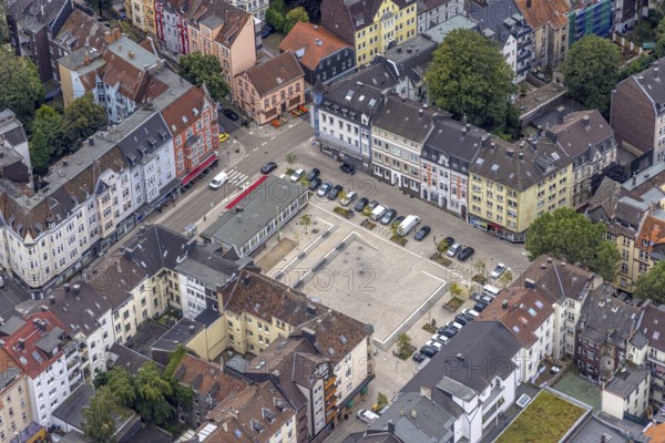 Aerial view, redesign Wilhelmsplatz Der Willi in the district Wehringhausen in Hagen, Ruhr area,