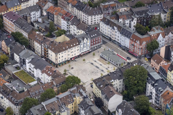 Aerial view, redesign Wilhelmsplatz Der Willi in the district Wehringhausen in Hagen, Ruhr area,