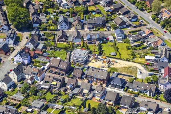 Aerial view, construction site and new building Auf der Heide / Akazienweg, Haltern-Stadt, Haltern