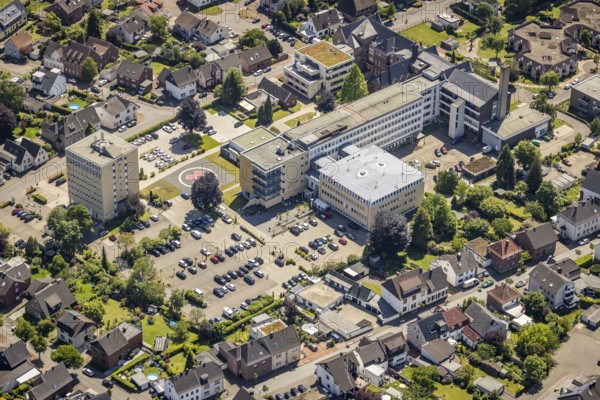Aerial view, St. Sixtus-Hospital, Haltern-Stadt, Haltern am See, Ruhr area, North Rhine-Westphalia,