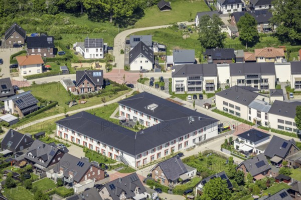 Aerial view, Alloheim Senioren-Residenz Sythen am See, Sythen, Haltern am See, Ruhr area, North