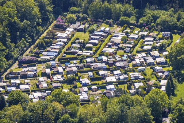 Aerial view, Drügen Kamp campsite, Lehmbraken, Haltern am See, Ruhr area, North Rhine-Westphalia,