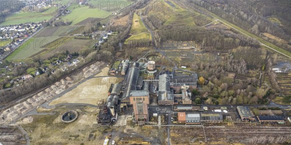 Aerial view with hammerhead tower at Ost Zeche Heinrich Robert colliery, CreativRevier in