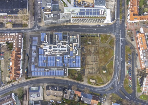 Aerial view Chattanoogaplatz with CinemaxX Hamm in Hamm, Ruhr area, North Rhine-Westphalia,