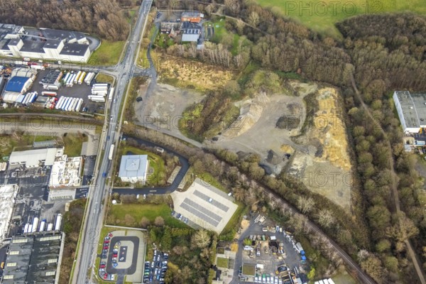 Aerial view contaminated site at Loddenfeld at Warendorfer Straße at the industrial estate