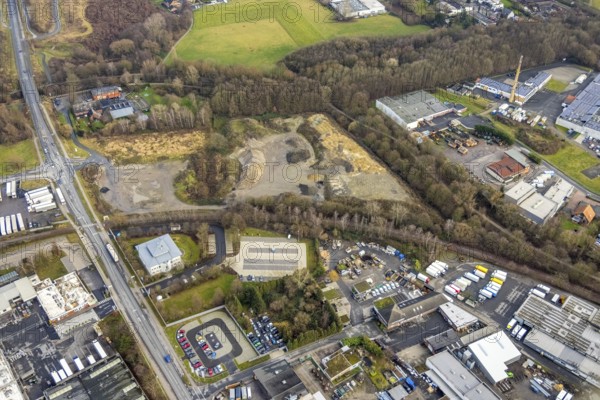 Aerial view contaminated site at Loddenfeld at Warendorfer Straße at the industrial estate