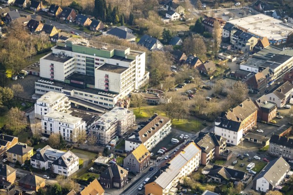 Aerial view St. Josef-Krankenhaus Hamm-Bockum-Hövel in Hamm, Ruhr area, North Rhine-Westphalia,