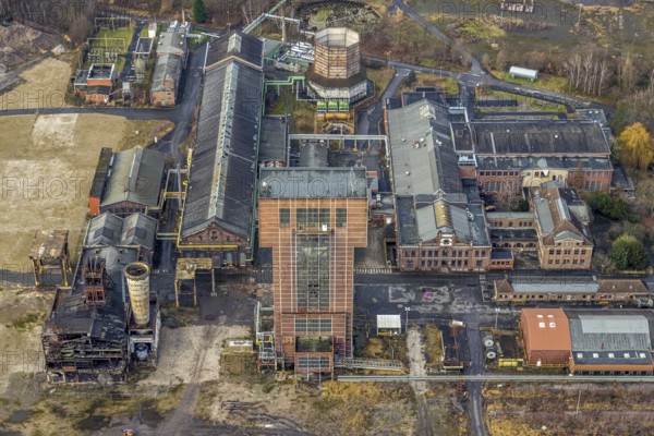 Aerial view with hammerhead tower in Ost Zeche Heinrich Robert colliery, CreativRevier in
