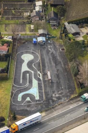 Aerial photo model training area at the Römerstraße in Hamm, Ruhr area, North Rhine-Westphalia,