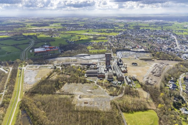 Aerial view, CreativRevier, former Ost Heinrich Robert mine, Herringen, Hamm, Ruhr area, North