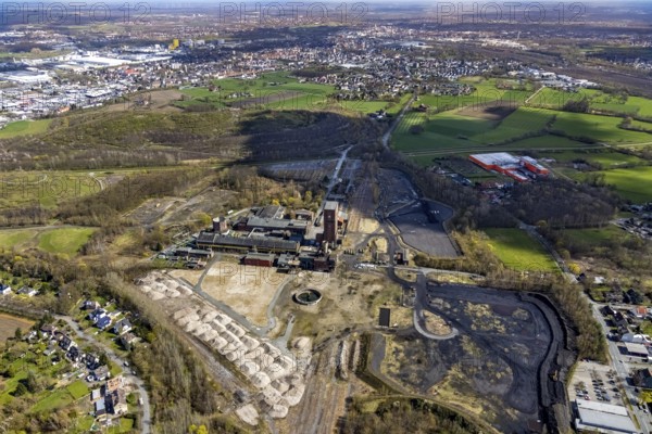 Aerial view, CreativRevier, former Ost Heinrich Robert mine, Herringen, Hamm, Ruhr area, North
