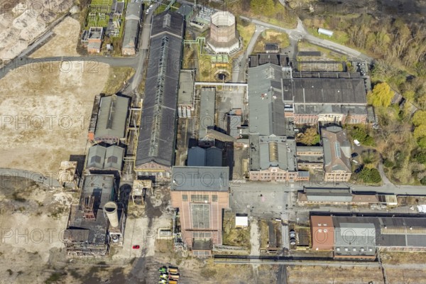 Aerial view, CreativRevier, former Ost Heinrich Robert mine, Herringen, Hamm, Ruhr area, North