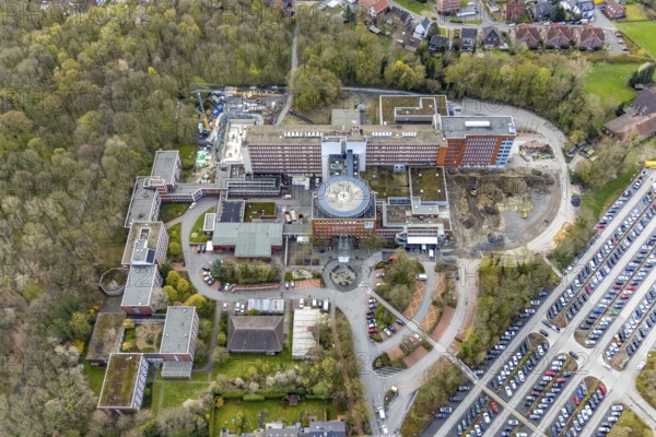 Aerial view, St. Barbara-Klinik in Heessen, Hamm, Ruhr area, North Rhine-Westphalia, Germany,