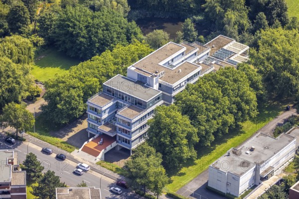 Aerial view, LAG Regional Labour Court Hamm in Uentrop, Hamm, Ruhr area, North Rhine-Westphalia,