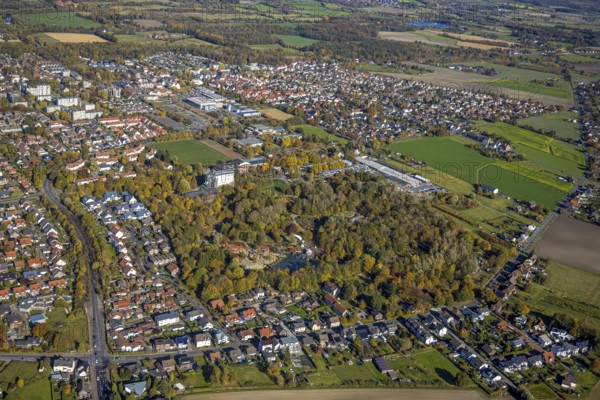 Aerial view, Maximilianpark in the district Uentrop in Hamm, Ruhr area, North Rhine-Westphalia,