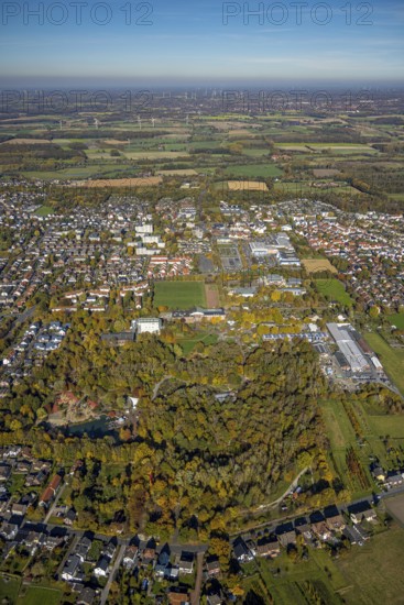 Aerial view, Maximilianpark in the district Uentrop in Hamm, Ruhr area, North Rhine-Westphalia,