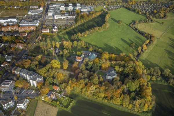 Aerial view, Haus Kentrop an der Marker Allee im Stadtteil Mitte in Hamm, Ruhr area, North