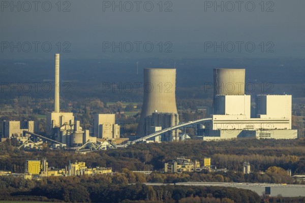 Aerial view, RWE power plant Westfalen in the district Uentrop in Hamm, Ruhr area, North