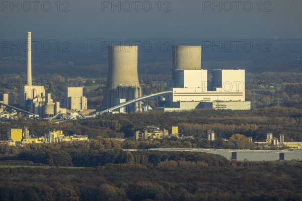 Aerial view, RWE power plant Westfalen in the district Uentrop in Hamm, Ruhr area, North