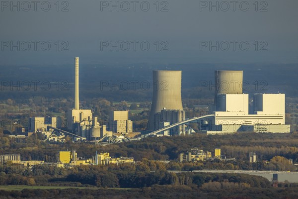 Aerial view, RWE power plant Westfalen in the district Uentrop in Hamm, Ruhr area, North
