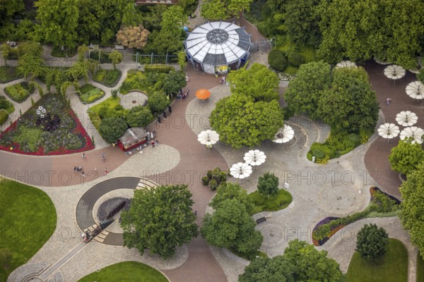 Aerial photo, Maximilianpark leisure park, entrance area, Uentrop, Hamm, Ruhr area, North