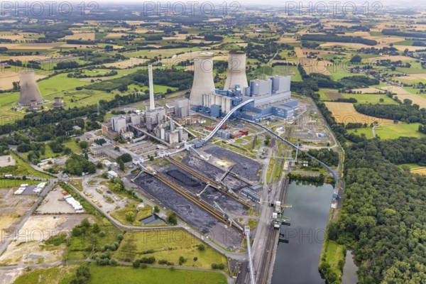 Aerial view, RWE power plant Westfalen, Uentrop, Hamm, Ruhr area, North Rhine-Westphalia, Germany,