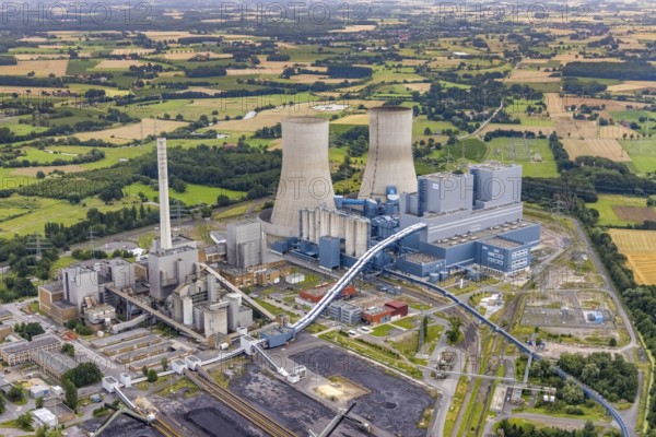 Aerial view, RWE power plant Westfalen, Uentrop, Hamm, Ruhr area, North Rhine-Westphalia, Germany,