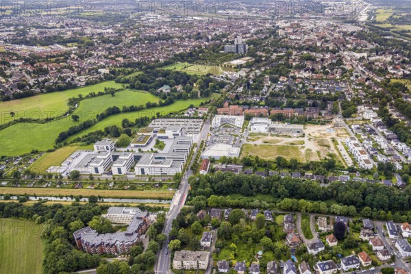 Aerial view, construction area SCI:Q Science Quarter Hamm, Paracelsuspark, Hamm-Lippstadt