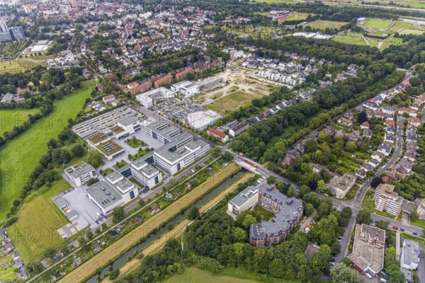 Aerial view, construction area SCI:Q Science Quarter Hamm, Paracelsuspark, Hamm-Lippstadt