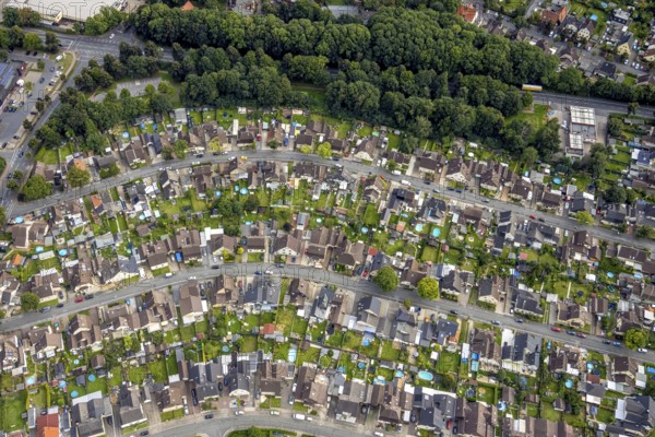 Aerial view, colliery housing estate Alte Kolonie with Beverstraße, Eckeystraße,