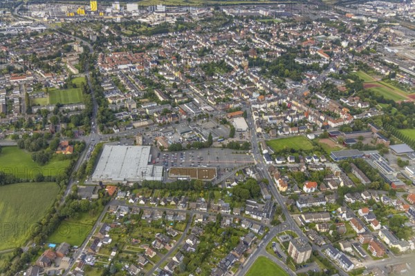Aerial view, city centre view with Kaufland in Wilhelmstraße Hamm-Mitte in Hamm, Ruhr area, North